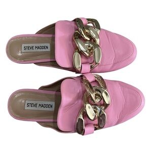Steve Madden Women’s 7.5 Kiki Vegan Slip On Barbie Pink Loafer Shoes
